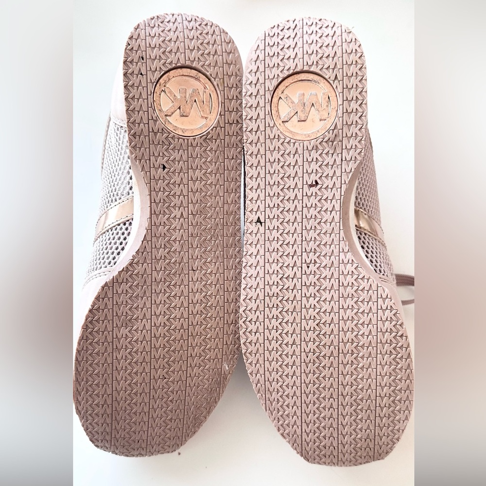 MICHAEL KORS MK MAGGIE TRAINER SNEAKERS SZ:7 PINK BLUSH ROSE GOLD WOMENS - Picture 9 of 10